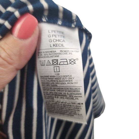 Old Navy Soft Jersey Knit Fit & Flare Midi Sundress Striped Large (12/14) Petite - Picture 11 of 15